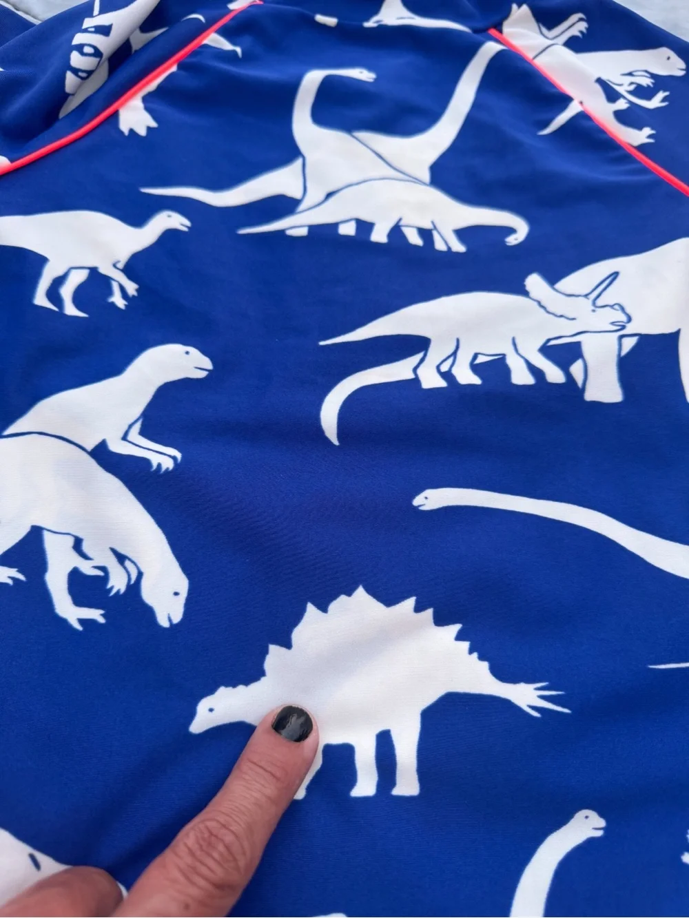 Mini Boden Blue Dinosaur Rash Guard Swim Shirt Top 7-8Y 128 Boy Girl Sun Protect